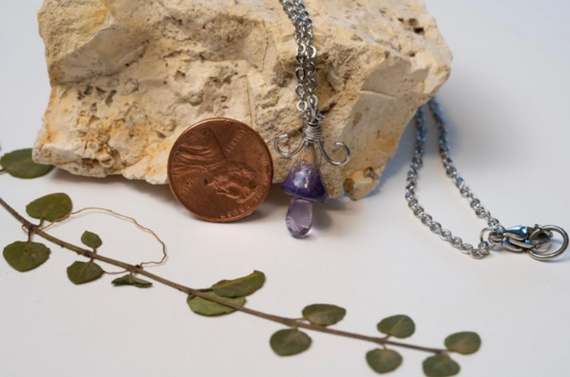 Amethyst Mushroom Necklace